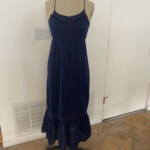 Xhiliration cotton Y2K ruffle dress. Navy blue. Bella swan